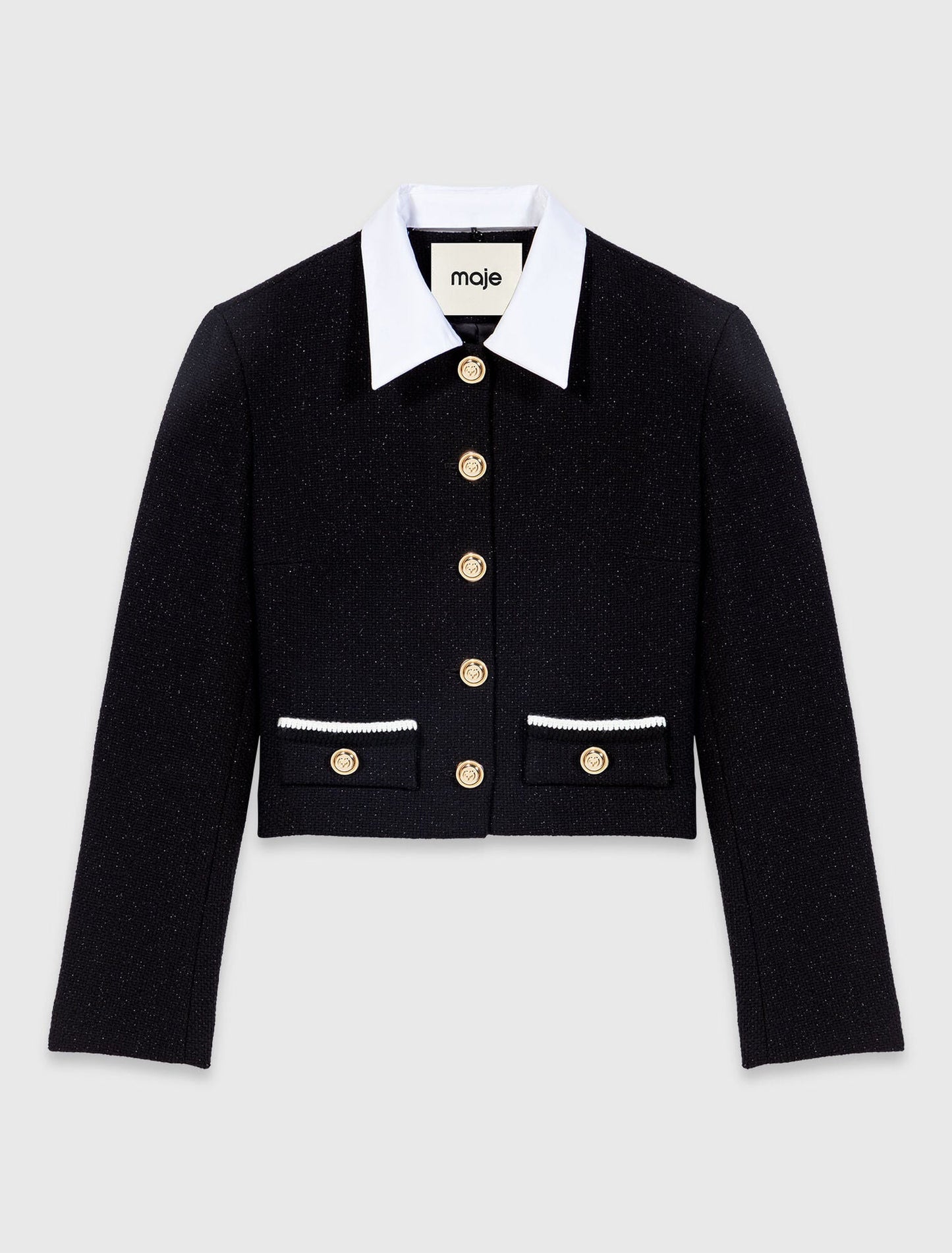 Short tweed jacket Black