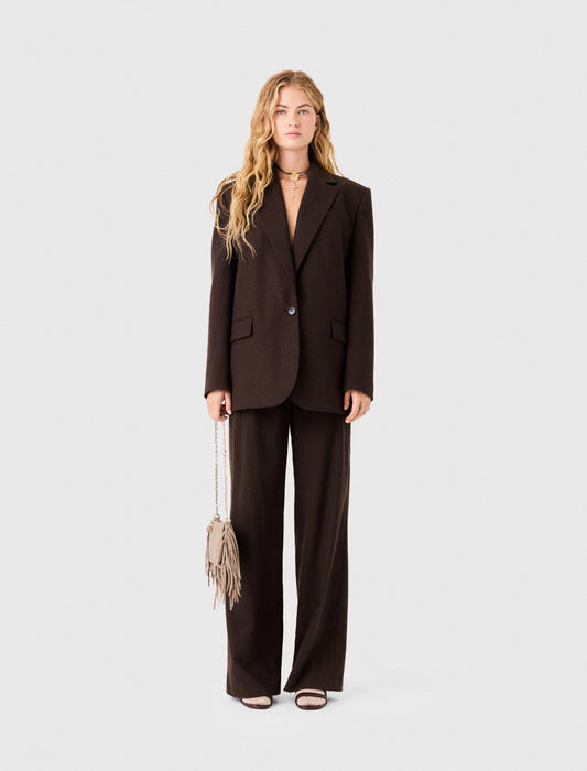 Rhinestone Suit Jacket Brown