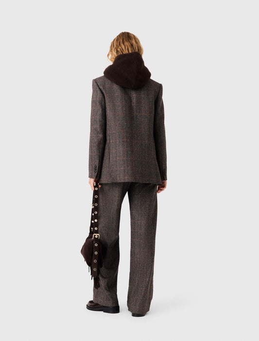 Belted Suit Jacket Brown