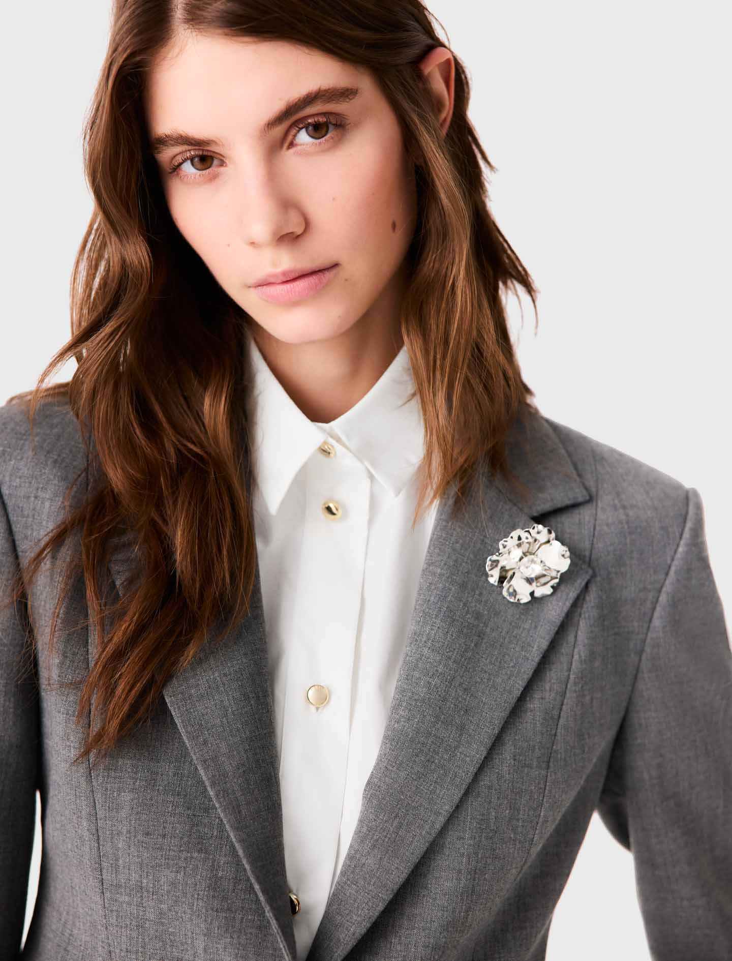 Short Bar-style suit jacket Grey