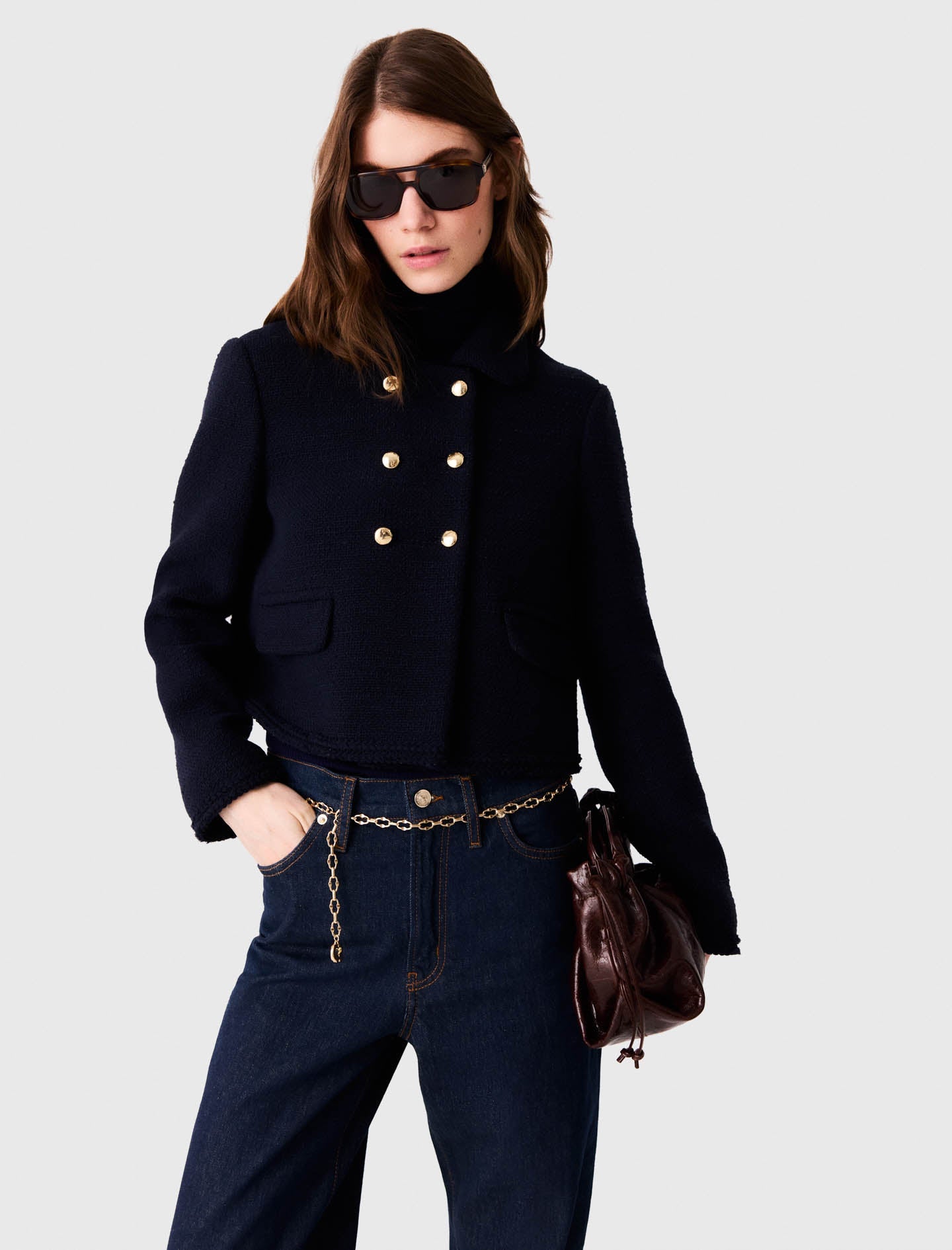 Short tweed jacket Navy