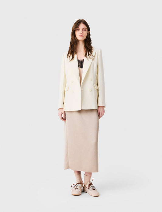 Double-breasted suit jacket Ecru