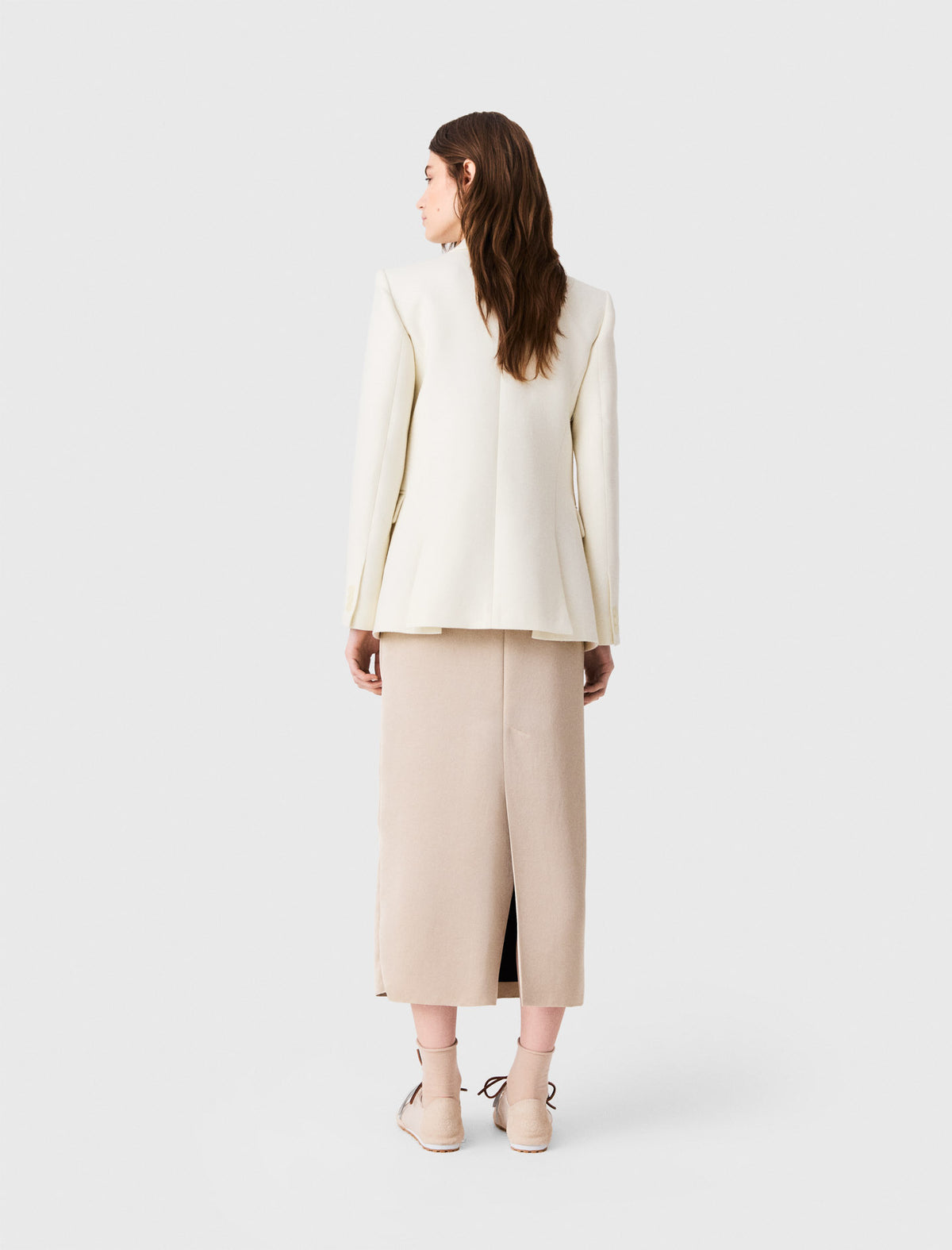 Double-breasted suit jacket Ecru