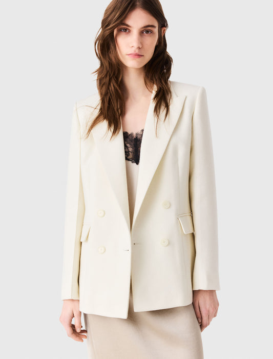 Double-breasted suit jacket Ecru