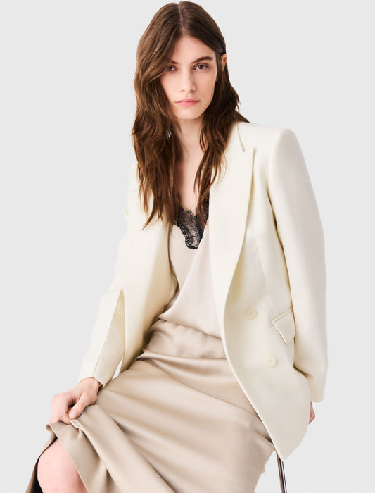 Double-breasted suit jacket Ecru