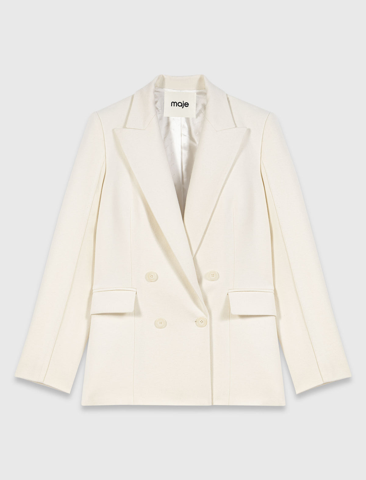 Double-breasted suit jacket Ecru