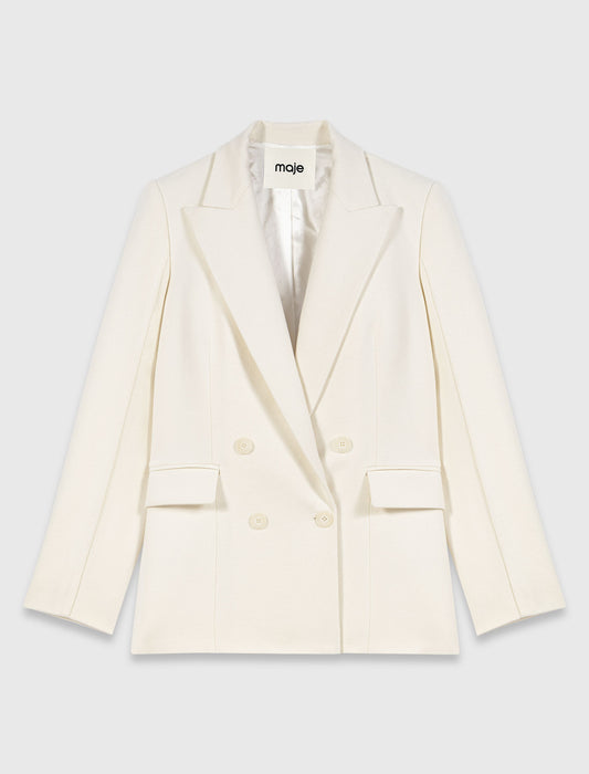 Double-breasted suit jacket Ecru