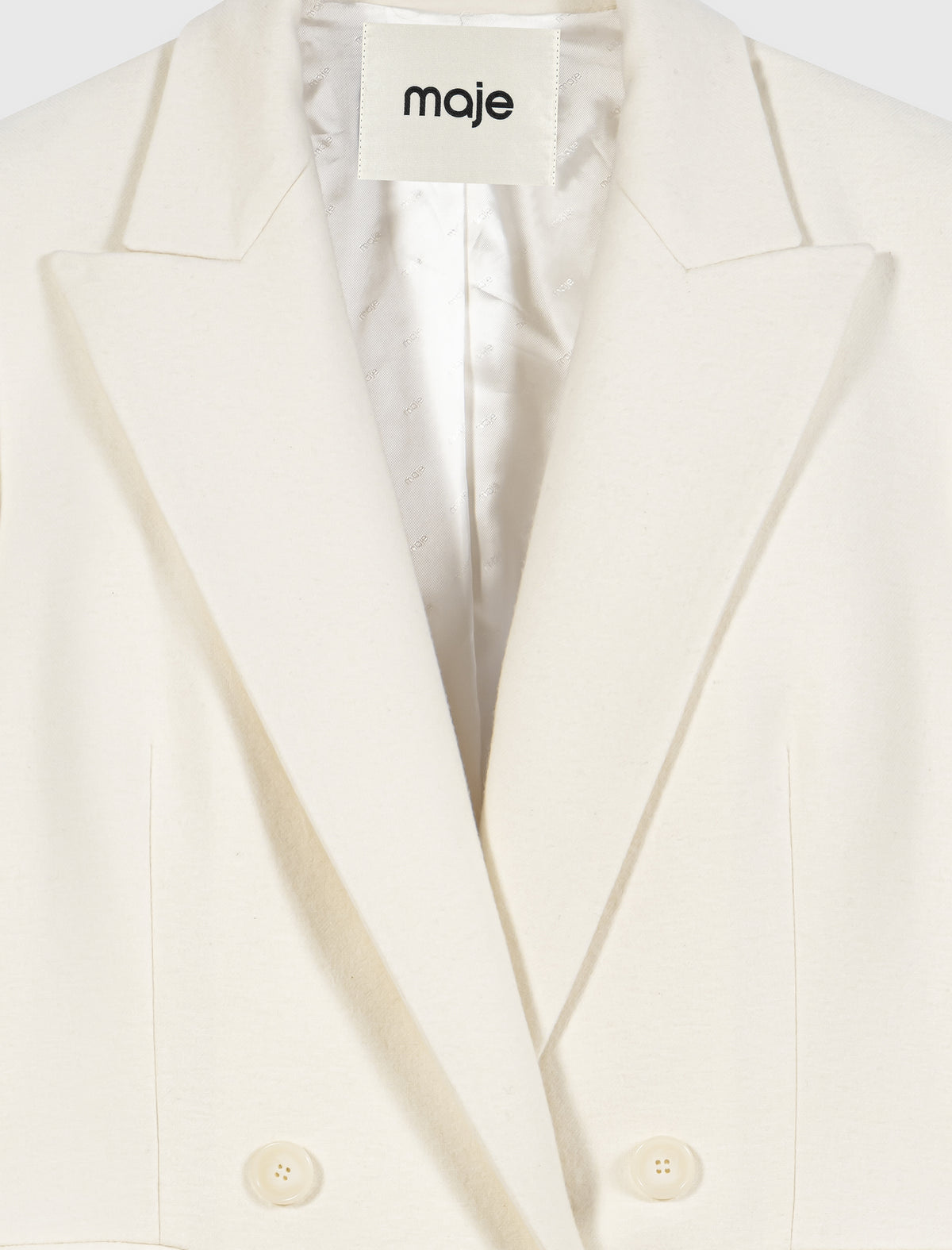 Double-breasted suit jacket Ecru
