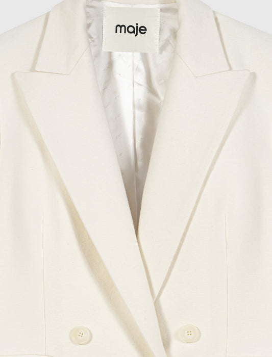 Double-breasted suit jacket Ecru